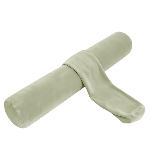 IFOYO Velvet Round Body Pillow Cover with Zipper, 47" x 8" Ultra-Soft Bolster Pillow Cover Machine Washable Long Round Pillow Case for Sleeping & Bedroom, Living Room, Case Only, Green - color: Green, size: 47"