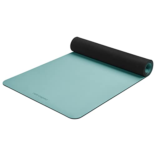 Retrospec Laguna 5mm Yoga Mat - Fitness Mat for Women, Men & Children, Slip-Resistant and Moisture Absorbing Exercise Mat for Home, Pilates, Yoga and Floor Workouts - color: Blue Ridge