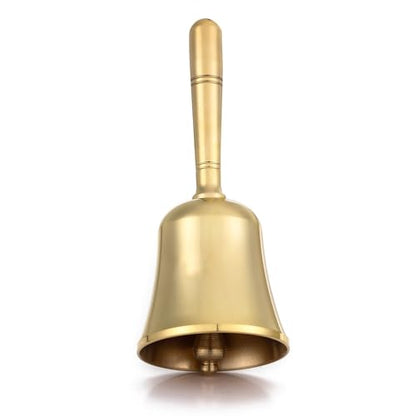 Super Loud Solid Brass Hand Call Bell Dinner Bell (M) | Hand Bells for Seniors Bedside, Teacher Classroom Bell, Ringing Bell at Wedding, Tibetan Meditation Bells, Gift for Bedridden - size: Medium