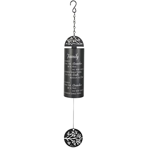 Carson Family Sonnet Black Cylinder Steel Wind Chime Outdoor Garden Windchimes 22 Inch