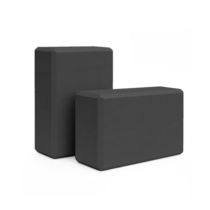 GOGO Yoga Blocks Bulk Gym Block Black, Exercise Workout Fitness Bricks Non-Slip for Meditation Physical Therapy - size: 2PACKS