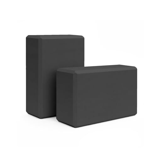 GOGO Yoga Blocks Bulk Gym Block Black, Exercise Workout Fitness Bricks Non-Slip for Meditation Physical Therapy - size: 2PACKS