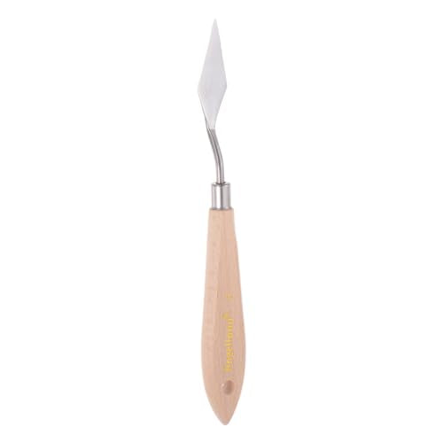 HARFINGTON No.5 Painting Palette Knife Stainless Steel Pointy Spatula | Pallet Knife, with Beech Wood Handle, for Oil Acrylic Paint Canvas Mixing Spreading