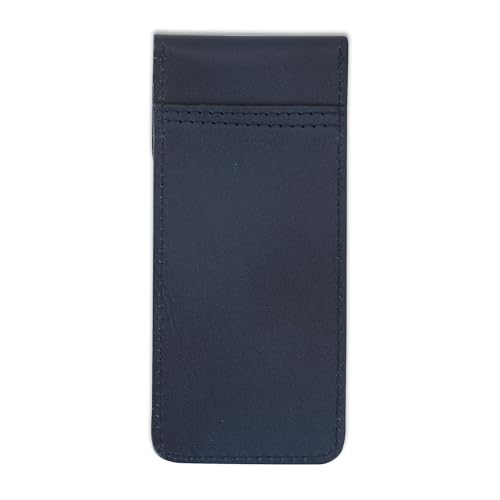 Leather Pen Sleeve Case for Fountain Pens, Multi Pen Holder Organizer, Handmade Full Grain Leather Pouch, Durable Protective Pen Cover, Classic Pen Storage Gift (Blue) - color: Blue