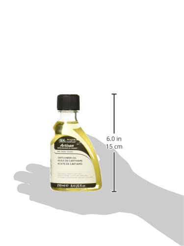 Winsor & Newton Artisan Safflower Oil, 250ml (8.4-oz) bottle | Makes Oil Color "Fatter", Slows Drying Times, Stabilizes Paint Film, Use with Whites, Pale & Bright Colors - color: Artisan Safflower Oil, style: 8.4-oz Bottle