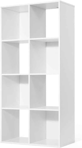 CAPHAUS Sturdy Room 11-Inch Cube Storage Organizer Shelf, with Thick Exterior Edge, Storage Shelf Divider w/Back, Bookcase, 8-Cube, White - color: White, size: 8 Cube