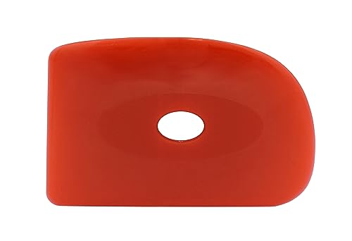 Creative Hobbies Red Soft Silicone Pottery - Pack of 2 | Ultra-Soft Ceramic Sculpting Tool for Smooth Finishing and Removing Finger Marks | Essential Tool for Potters (Shape 5) - color: Shape 5