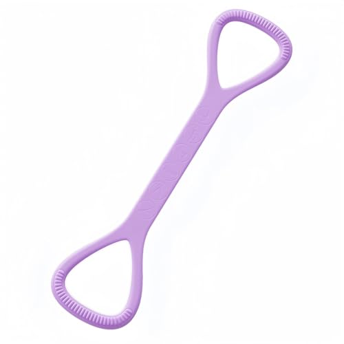 Figure 8 Resistance Band with Non-Slip Handles - color: 15LB Purple