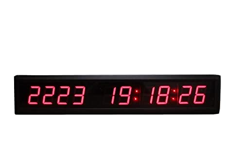 AZOOU 1.8-inch 10 Digits Red Color LED Timer Countdown/Up Wall Mounted Clock with Days Hours Mins Secs