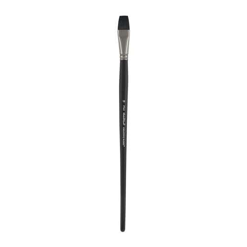 Black Swan Synthetic Red Sable Flat Paint Brushes - Flat Size # 16 - Professional Quality Long Handle Paint Brushes for Oil, Heavy Body Media and Acrylic - Artists of All Levels - size: Size 16
