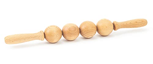 Tuuli Accessories - Ball Wooden Massage Roller, Multi-Functional Body Roller for Cellulite, Muscle Tension and Skin Health Support, Natural Massager for Women and Men