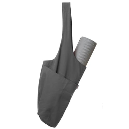 Yogiii Yoga Mat Bag | The ORIGINAL YogiiiTote | Yoga Mat Carrier Tote Sling w/Large Side Pocket & Zipper Pocket | Fits Most Size Mats - color: Ash Gray