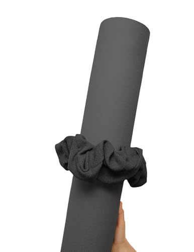 Yoga Mat Scrunchie Yoga Mat Strap Carrier Pilates Mat Holder | Holds Your Yoga Mat in Style, Adjustable & Stretchy Yoga Mat Band, Fits Most Standard Yoga Mats (mat not included),Yoga Gifts - color: Dark Gray