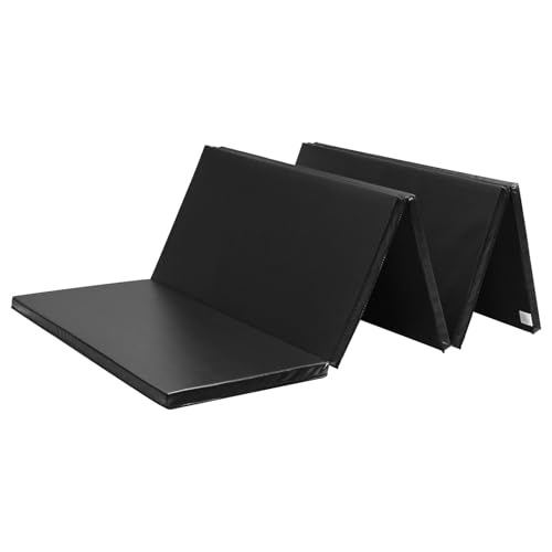 KaRaDaStyle Gymnastics Mat Folding Stretch Mats 75"x31"x1.2" Exercise Muscle Training Children Play Horizontal Bar Mat Yoga Sports Soundproof Home Use - color: Black/5-fold