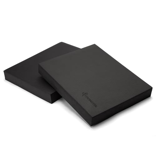 StrongTek Foam Balance Pad, High-Density TPE, 15.8 x 13 x 2 in, Non-Slip - color: Grey-Set of 2
