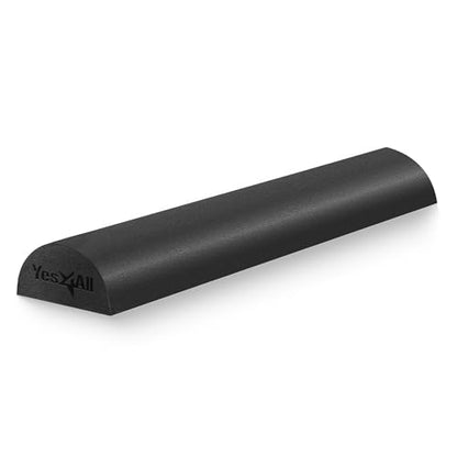 Yes4All Medium Firm PE Half Foam Rollers for Post-Workout Relaxation, 12/18/24/36 inch Foam Roll for Back Massage & Yoga Exercise - Black 24in