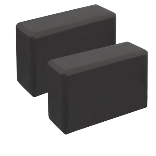 Leikefitness Yoga Blocks 2 Pack,Lightweight-High Density Eva Foam Soft Non-Slip for Yoga, Pilates, Meditation 9"×6"×3" - color: Black