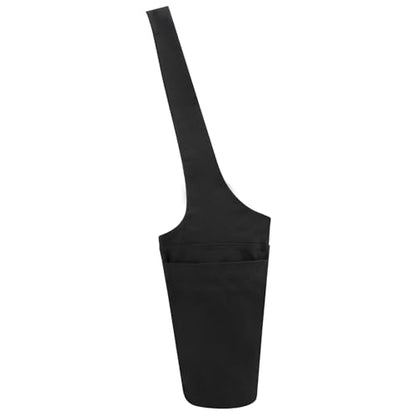 Yoga Mat Bag for Women, Long Tote Yoga Mat Carrier Holder Bag with Large Size Pocket & Zipper Pocket, Large Storage Pockets Fits Yoga & Most Size Pilates Mats for Workout Stuff, Black