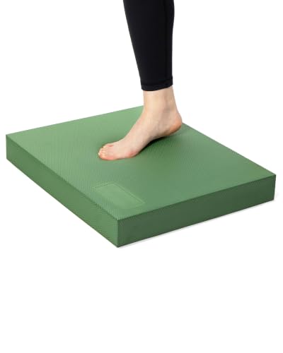 StrongTek Foam Balance Pad, Extra-Wide 19 x 15.8 x 2.4 in, Non-Slip TPE - color: Green