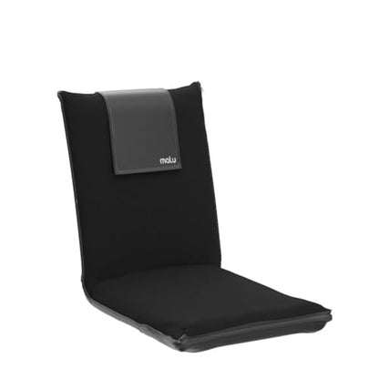 malu Floor Chair Padded w/Back Support - Japanese Chair Meditation Cushion | Comfortable Folding Backrest, Removable Easy Wash Cover (Chair, Extra Large, Black) - color: Black