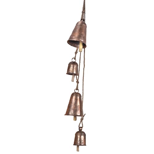 Handmade Farmhouse Vintage Decorative Bells, Hanging Witches Bells for Protection, Cow Bell Wind Chime for Outdoor Garden, Door Knob Bell for Door Opening, Witchcraft Christmas Wreaths Ornament Decor - color: Mixed Old World