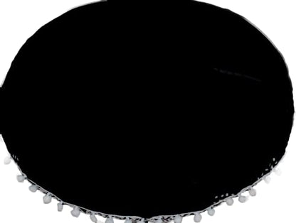 CRAFT KALA 32" Large Round Bohemian Floor Pillow Cover Boho Pouf Cover Mandala Meditation Room Pillows Cover Adults Seating Poufs Cushion Cover for Kids Reading Playroom Black Flower - color: Black Flower