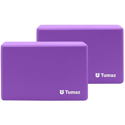 Tumaz Non-Slip Yoga Blocks，High-Density EVA Foam 2 Pack for Yoga & Pilates - color: purple-2ps