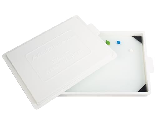 New Wave POSH Glass Paint Palette & Masterson Sta-Wet Handy Palette 6.75"x8.4" Set - Tempered Glass Palette for Painting & Airtight Sta-Wet Palette to Keep Paint Fresh - Made in USA (White) - color: White