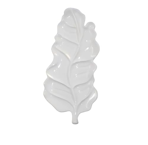 Leaf-Shaped Ceramic Paint Palette White Painting Tray Artist Porcelain Mixing Dish for Watercolor, Acrylic, Painter's Gift Painting Holder