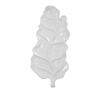 Leaf-Shaped Ceramic Paint Palette White Painting Tray Artist Porcelain Mixing Dish for Watercolor, Acrylic, Painter's Gift Painting Holder