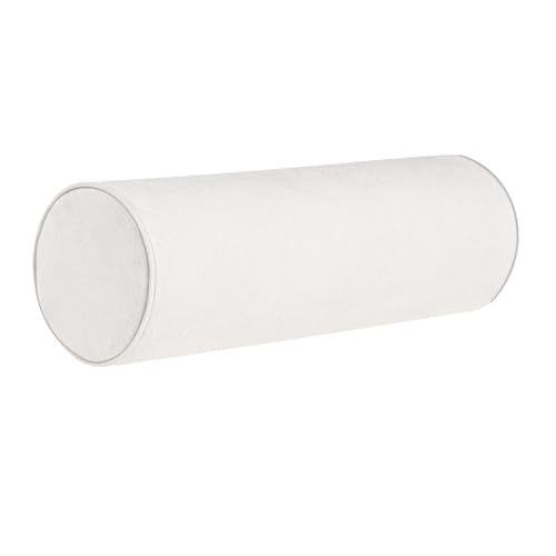 Cylinder Round Memory Foam Support Pillows Cervical Neck Roll Pillow with Pillowcase Soft, Comfortable and Breathable for Sleeping, Chair, Car, Sofa，Travel (White, 18x6) - color: White, size: 18x6