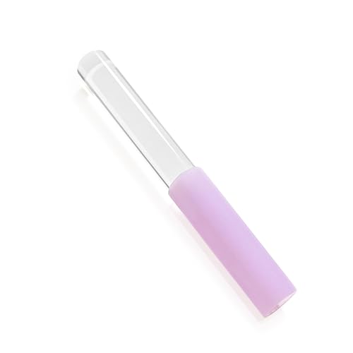 Singing Bowl Mallet Clear Solid Acrylic Base Rubber Striker Mallet for Playing Quartz Crystal Singing Bowls with Bundle Pocket(Purple) - color: Purple