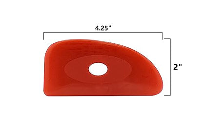Creative Hobbies Red Soft Silicone Pottery - Pack of 2 | Ultra-Soft Ceramic Sculpting Tool for Smooth Finishing and Removing Finger Marks | Essential Tool for Potters (Shape 4) - color: Shape 4