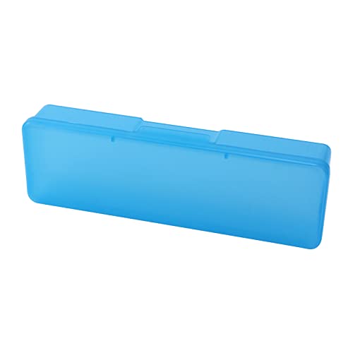 4PCS Clear Thin Rectangle Storage Containers Box Pencil Case (Blue) | Large Capacity Storage Containers Box with Hinged Lid and Snap Closure for Pencils, Pens, Drill Bits, Office Supplies - color: Clear Blue