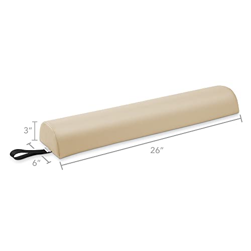 Saloniture Half Round Massage Table Bolster Pillow Pad - 26 x 6 x 3 Inch - Cream - color: Cream