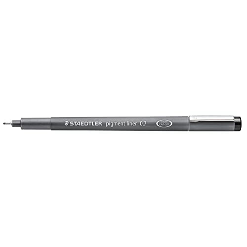 Staedtler Pigment Liner, Fineliner Pen for Drawing, Drafting, Journaling, 0.7mm, Black, Box of 5 Pens, 308 07-9 04 - style: 0.7mm