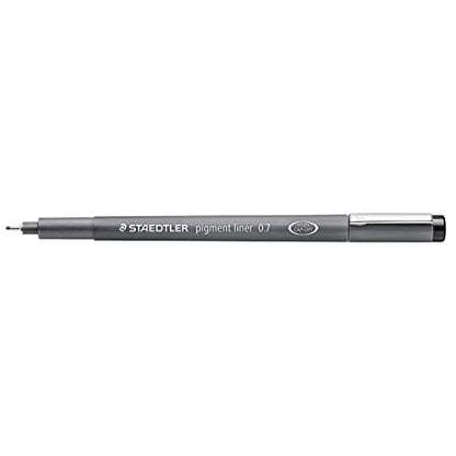 Staedtler Pigment Liner, Fineliner Pen for Drawing, Drafting, Journaling, 0.7mm, Black, Box of 5 Pens, 308 07-9 04 - style: 0.7mm