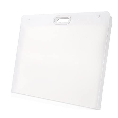 Sohynca Plastic Art Portfolio, Large Art Portfolio with Handles,Waterproof Portfolio Folder for Artwork, Arts Storage Case for Drawing Sketch Photography Poster (17.32 x 13.22 inch) - size: 17.32 x 13.22 inch