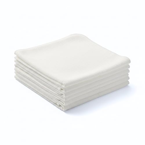 Flour Sack Shop Towels, Natural Cotton Cleaning Towels 14" x 12", Pack of 6 Reusable Absorbent Towels for Garage, Automotive, Workshop, Kitchen Cleaning, Polishing, Dusting & Multi-Purpose Use - color: Natural, size: 14"x12" - Pack of 6