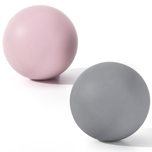 Lacrosse Ball 2 Pack for Myofascial Release Pink Grey - color: Light Pink and Grey