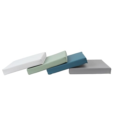 FDP SoftScape 12 inch Square Toddler Floor Cushions with Handles Flexible Seating for Daycare, Preschool, Playroom 1.5 inch Deluxe Foam (4-Piece) - Glacier - color: Glacier