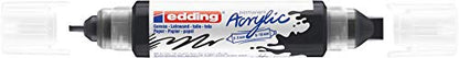 edding 4-5400901 Acrylic 3D Double Liner - Black - 1 Acrylic Colour Tube - 2 nozzles 2-3,5-10mm - Acrylic Paints for Canvas, Painting Boards and Wood - Waterproof acrylics in Artist-Quality Colours - color: Black Mat
