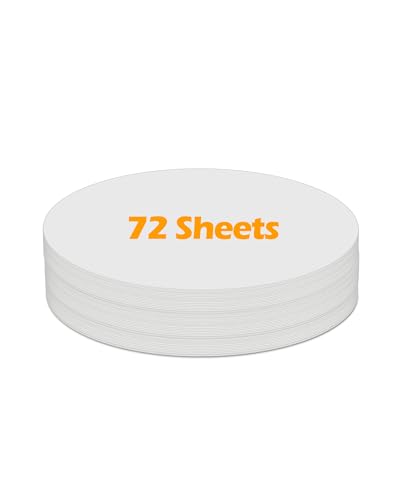 Ezyaid White Cardstock Thick Circles, Pre-Cut 6 inch, 72 Sheets | 92 lb/250 gsm cardstock, heavy weight, craft projects, classroom supplies, bulletin boards, paper cutouts