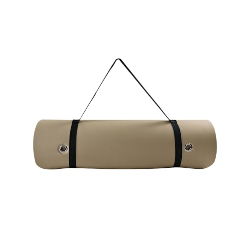 TONE Fitness Hanging Yoga Mat, Pilates Mat, Exercise Mat for Home Workouts with Carry Strap | V Pattern | Multiple Colors - color: Beige