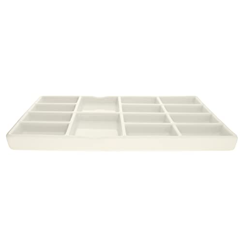 The Beadsmith Ceramic Mixing Palette – Rectangle Design Paint Holder – Arts and Crafts Accessories Organizer – 7.5' x 4.1' x .6” – 14 Compartments, (1 Palette) - size: 1 Palette - 7.5" x 4.1" x .6"