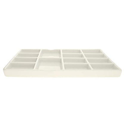 The Beadsmith Ceramic Mixing Palette – Rectangle Design Paint Holder – Arts and Crafts Accessories Organizer – 7.5" x 4.1" x .6” – 14 Compartments, (4 Palettes) - size: 7.5" x 4.1" x 0.6"