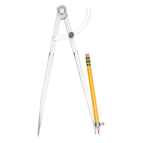 Large Compass for Woodworking, 12 Inch Pencil Compass with Wing Divider Metal Compass Drawing Tool for Carpenter Drafting Technical Drawing (12 Inch) - size: 12 Inch