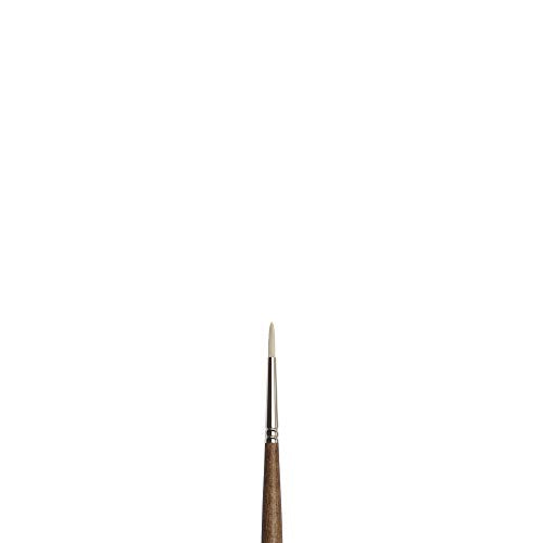 Winsor & Newton Artists' Oil Synthetic Brush, Round #1 | Synthetic Flagged Bristles, Excellent Color Carrying Capacity, Handmade in England, For Oil Paint - style: Round #1