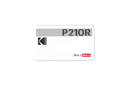 KODAK Mini 2 Retro 2x3 Portable Photo Printer, 4PASS, 38 Sheets, White | Bluetooth, iPhone & Android Smartphone Compatible, Smudge-Proof, Water-Resistant, Fade-Resistant - color: White, size: Printer + 38 Sheets