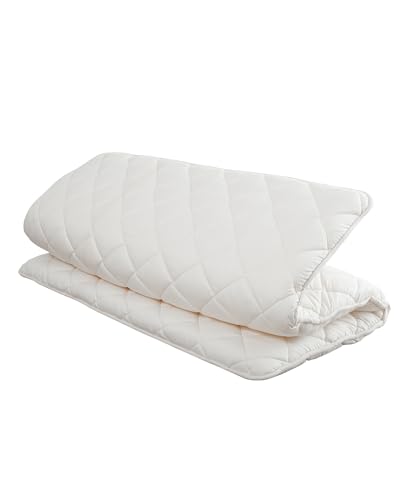 FULI Premium Japanese Futon Bed, Foldable Floor Bed, Foam Core, Full, White | Portable Sleeping Pad Shikibuton, Made in Japan, cotton surface, polyester and polyurethane foam fill, 2.5 in thick - size: Full (75"L x 55"W), style: Premium